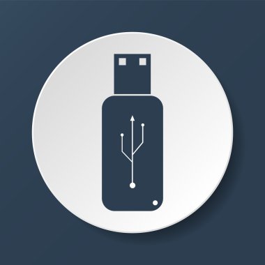 USB simge - vektör düz düğme
