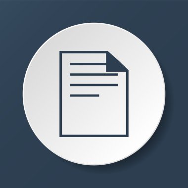 Belge simgesi kağıt levha vektör. düz tasarım