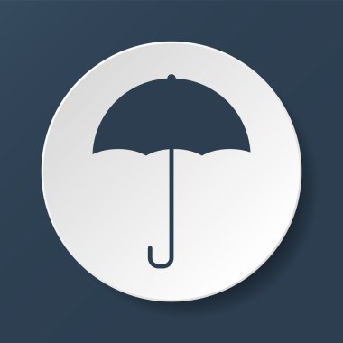 Şemsiye simgesi. Yağmur koruma sembolü. Düz tasarım biçimi.