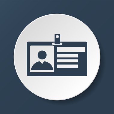 Kimlik kartı simgesi. düz tasarım biçimi. 