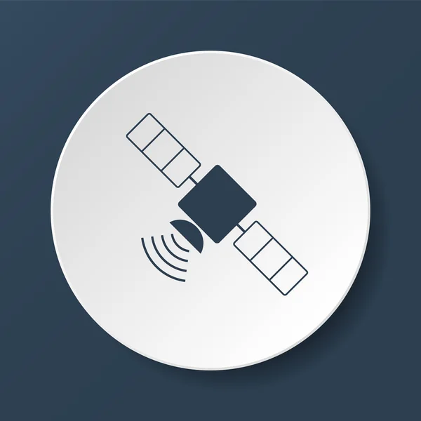 Icône satellite avec ombre longue — Image vectorielle