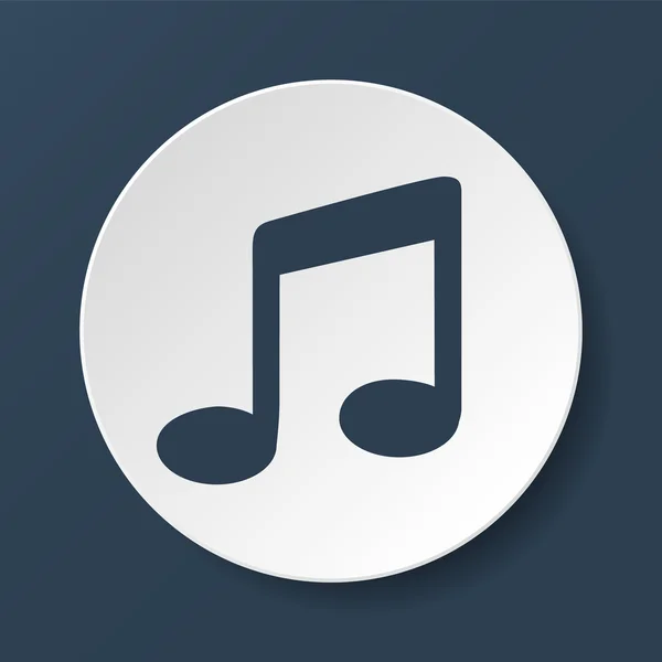 音楽フラット ブルー シンプルなアイコン、白い背景で隔離 — ストックベクタ