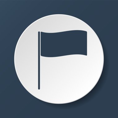 Bayrak simgesi. Yer belirleyici sembol. Düz tasarım biçimi.