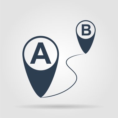 Harita imleci düz simge, vektör illüstrasyonu. Düz tasarım biçimi