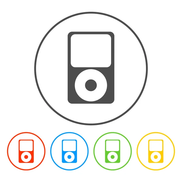 Icono de reproductor multimedia portátil. Estilo de diseño plano. Vector EPS 10 . — Vector de stock