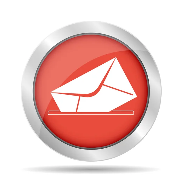 Enveloppe mail symbole sur fond rouge — Image vectorielle