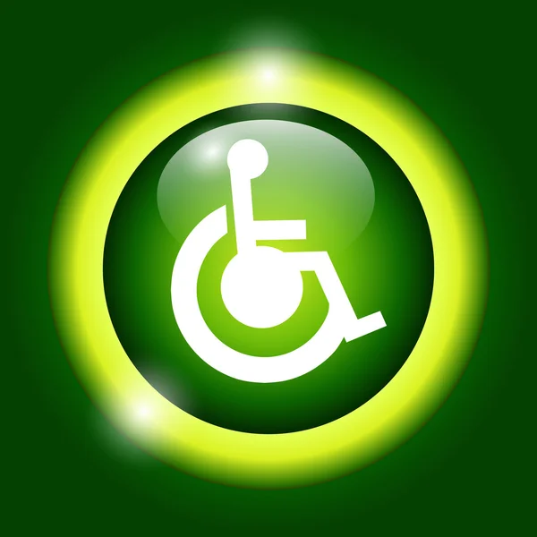 Cripple Flat green Simple Icon — Stock Vector