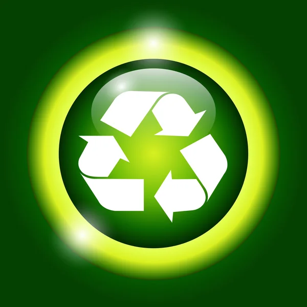 Recyklované symbol v bílé barvě - izolovaný — Stockový vektor