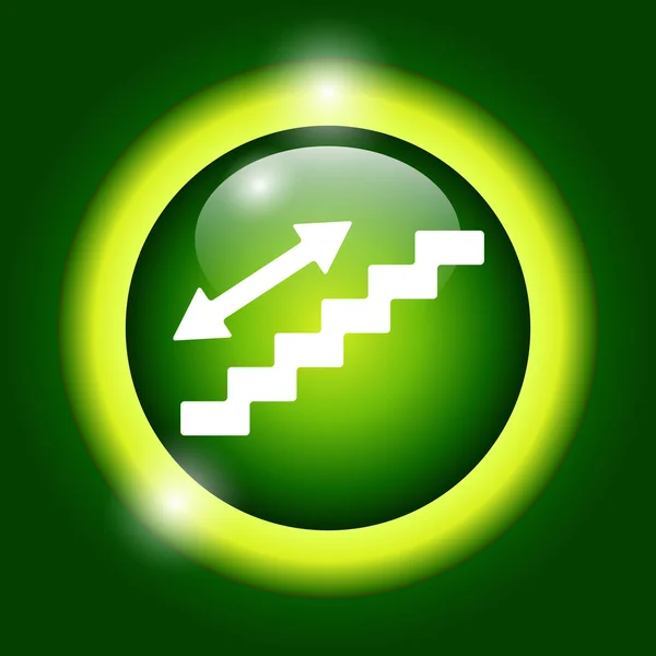 緑の背景の階段記号 — ストックベクタ