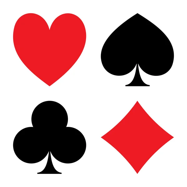 Conjunto de símbolos de ícone de terno de cartão de jogo de vetor . —  Vetores de Stock