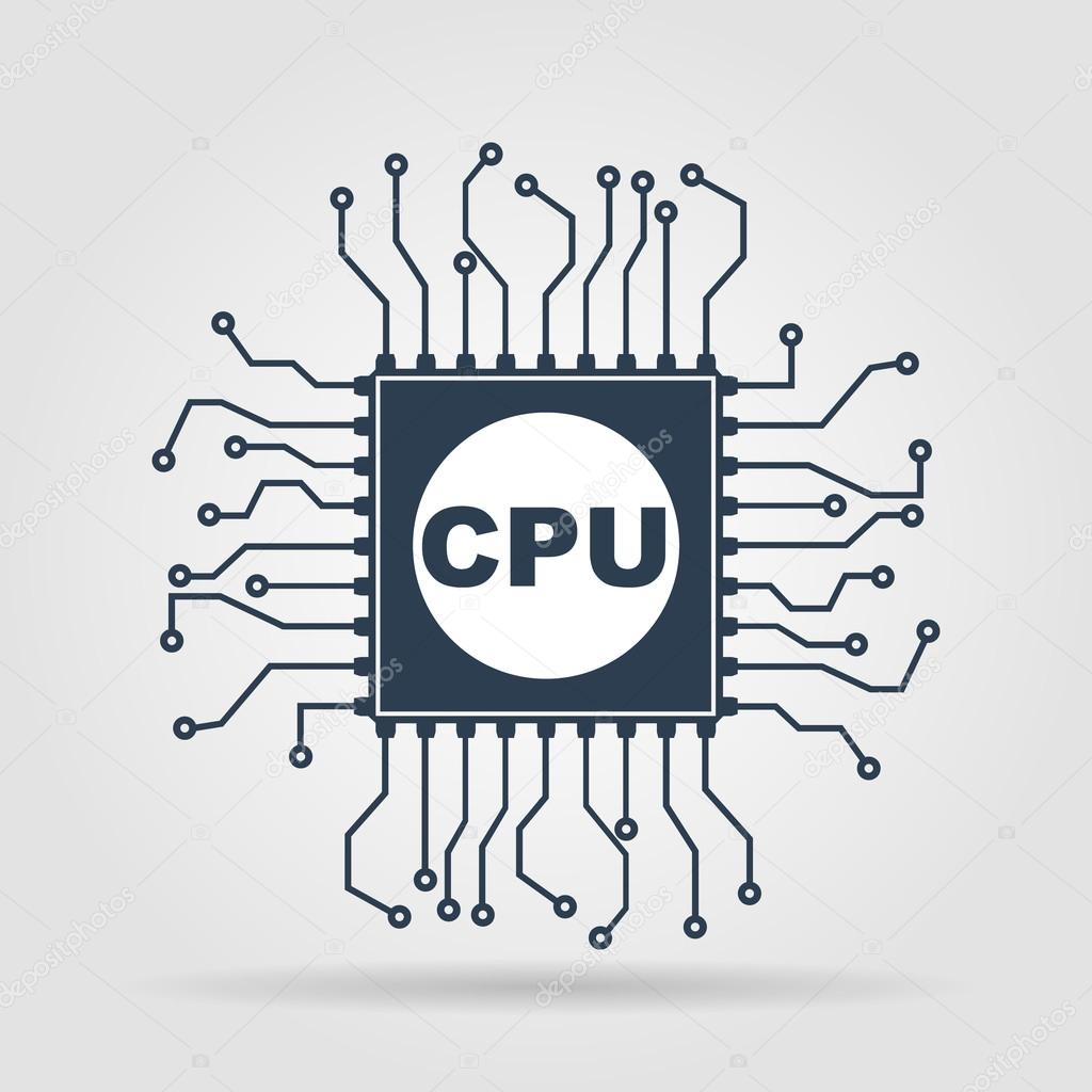 Circuit board  icon. Technology scheme square symbol.