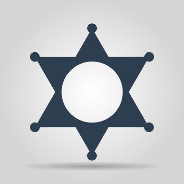 Şerif yıldız. düz web simgesi veya gri arka plan üzerinde izole işareti. koleksiyon modern eğilim konsept tasarım stil vektör illüstrasyon simge