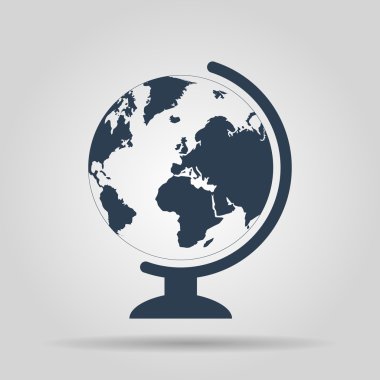 Coğrafya Okulu dünya küre web simgesi. vektör çizim.