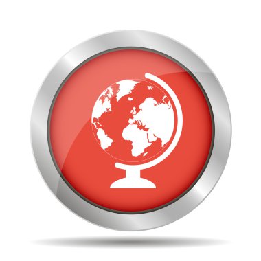 Coğrafya Okulu dünya küre web simgesi. vektör çizim.
