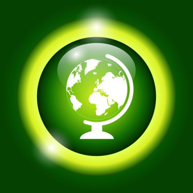 Coğrafya Okulu dünya küre web simgesi. vektör çizim.