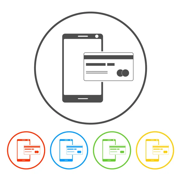Кредитная карта и иконка мобильного телефона . — стоковый вектор