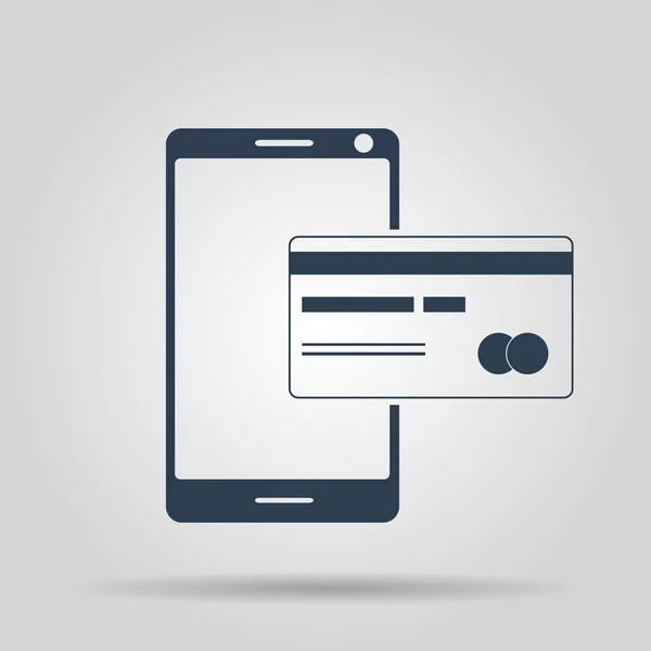 Carte de crédit et icône de vecteur de téléphone portable moderne . — Image vectorielle