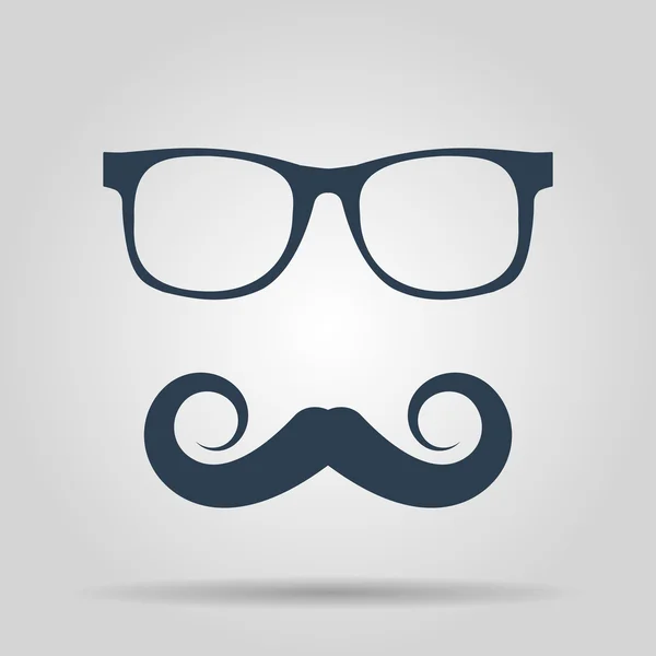 Mustache y gafas icono del vector . — Archivo Imágenes Vectoriales