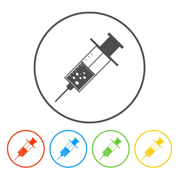 Medical syringe. Vector icon illustrator EPS 10 — Stock Vector