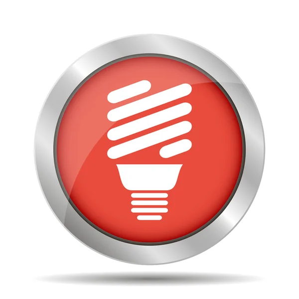 Vector energy saving fluorescent light bulb icon — Stock Vector