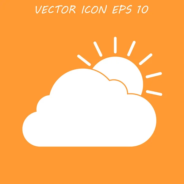 Sol moln ikonen — Stock vektor