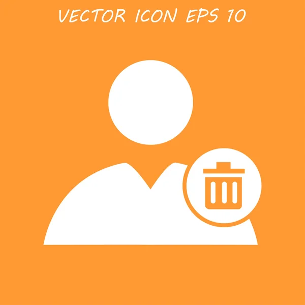 User icon vector trash — Stock Vector