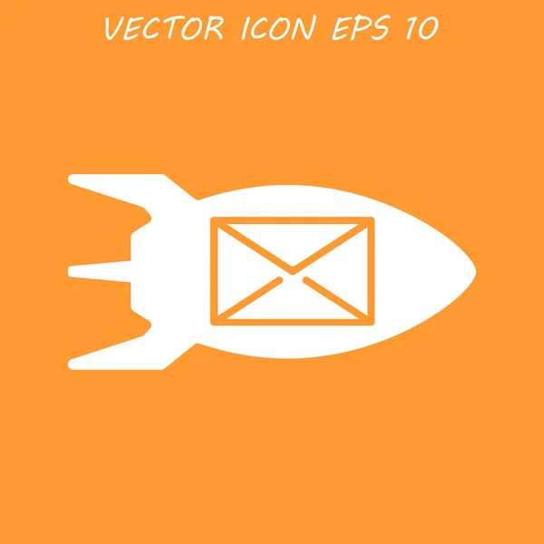 Illustration raket med en ikon. — Stock vektor