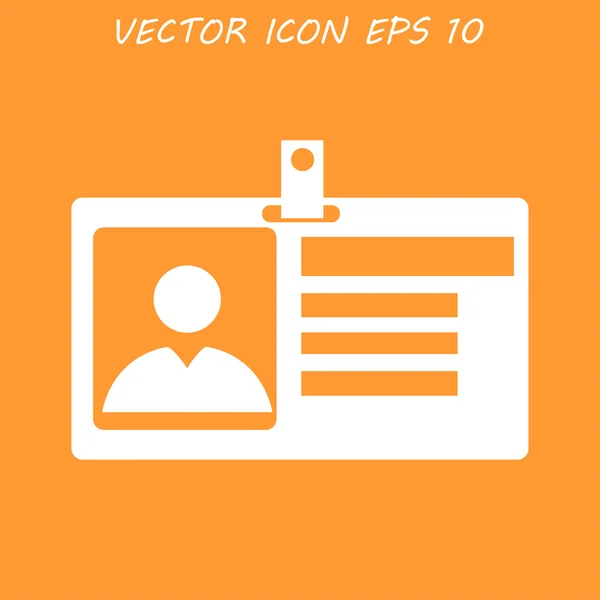 Identification card icon. Flat design style. — Stock Vector