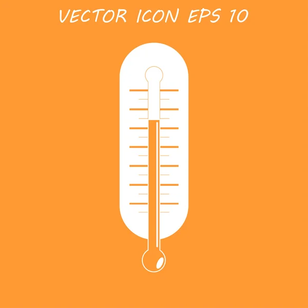 Vlakke stijl met lange schaduwen, vectorillustratie pictogram thermometer. — Stockvector