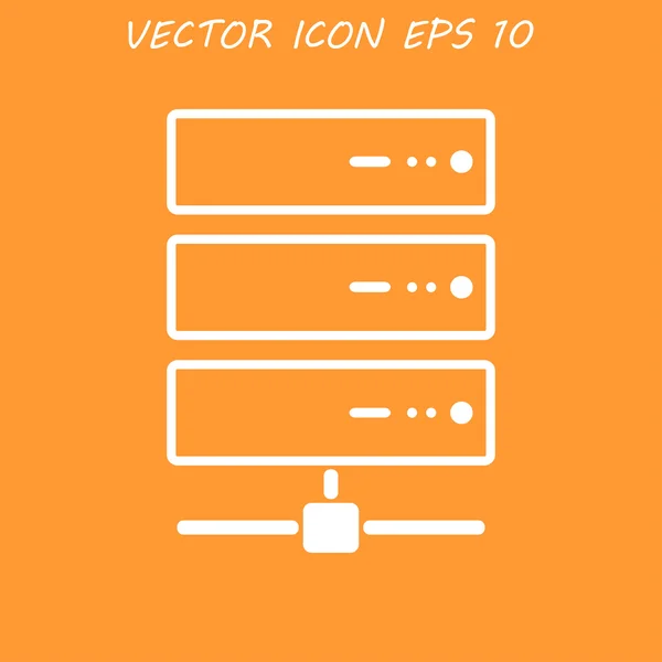 Ikona počítače serveru, plochý design — Stockový vektor