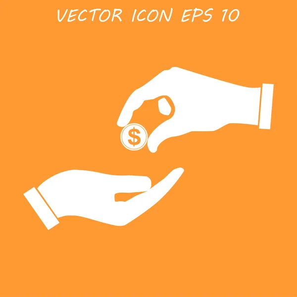 Geven van aalmoes platte pictogram — Stockvector