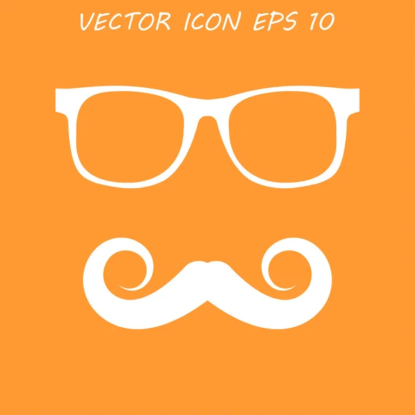 Knír a brýle vektorové ikony. — Stockový vektor
