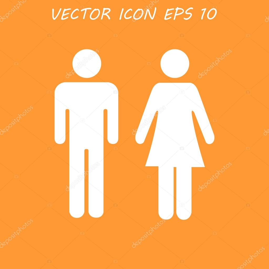 Vector man and woman icons, 