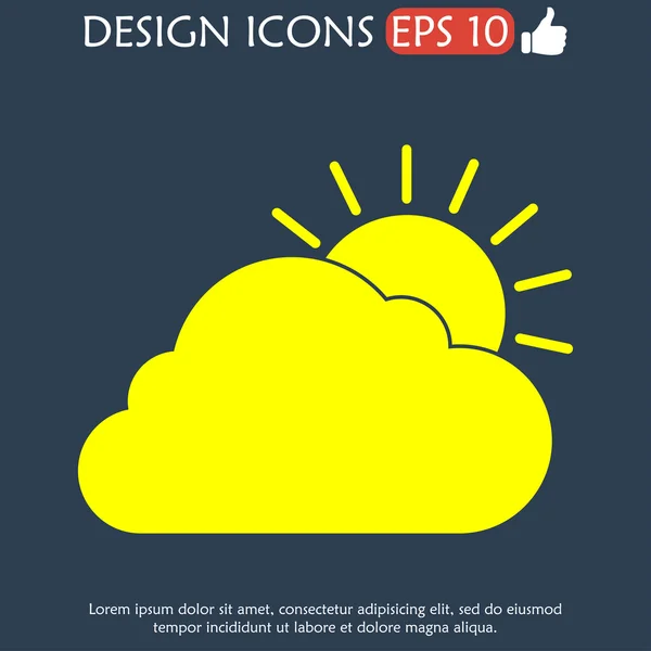 Zon wolk pictogram — Stockvector