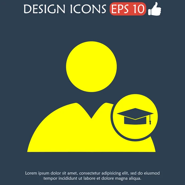 Icône utilisateur Graduation cap — Image vectorielle