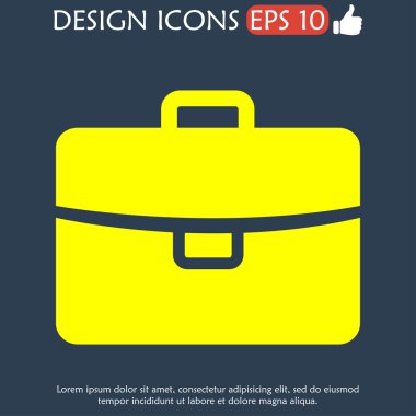 Evrak çantası ikonu, vektör illüstrasyonu. düz tasarım biçimi