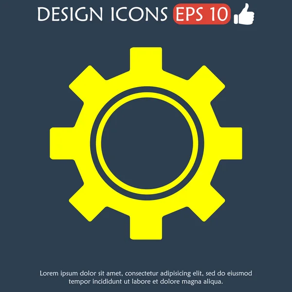 Gears icon, vector illustration. Flat design style. — Stock Vector