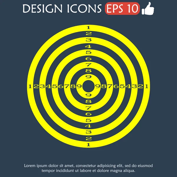 Icona bersaglio vettoriale — Vettoriale Stock