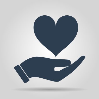 Vector Icon - kalp tutan eller