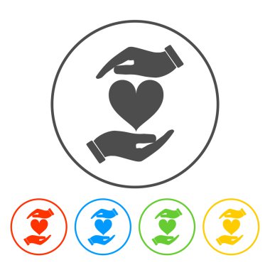 Vector Icon - kalp tutan eller