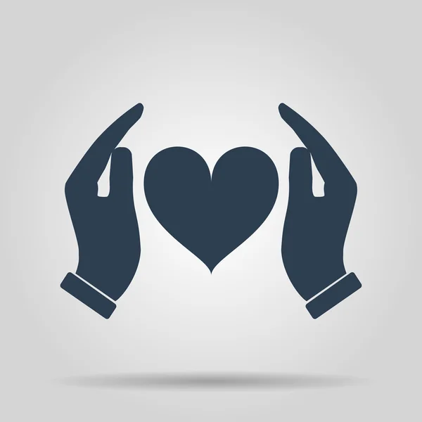 Vector icon - hands holding heart — Stock Vector