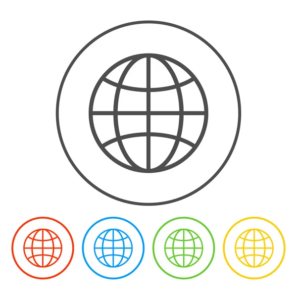 World Globe Icon, icono del pictograma — Archivo Imágenes Vectoriales