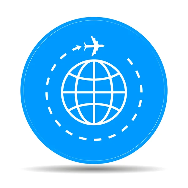 Globe and plane travel icon. — Stock Vector
