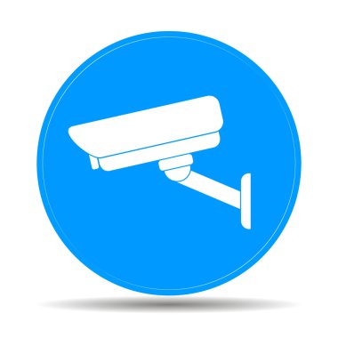 Güvenlik kameraları vektör çizim silueti.