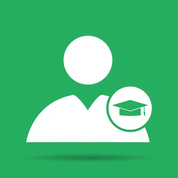 User icon Graduation cap — Stock Vector