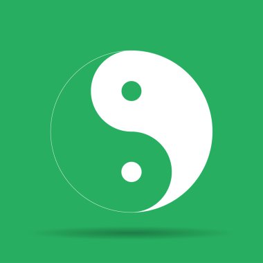 yin yang sembolü - siyah ve beyaz vektör çizim.