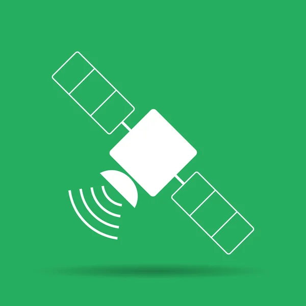 Ícone de satélite com sombra longa —  Vetores de Stock