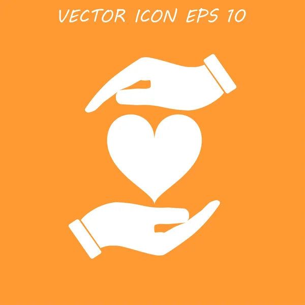 Vector icon - hands holding heart — Stock Vector