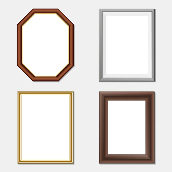 Vector wooden frame set. — Stock Vector