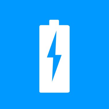 Düz pil işareti vektör enerji şarj gösterimi 